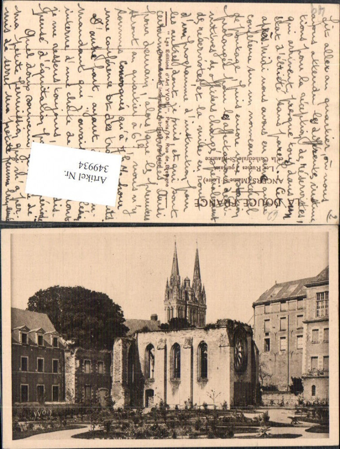349934,Pays de la Loire Maine-et-Loire Angers Les Ruines Toussaint et la Cathedrale St Maurice