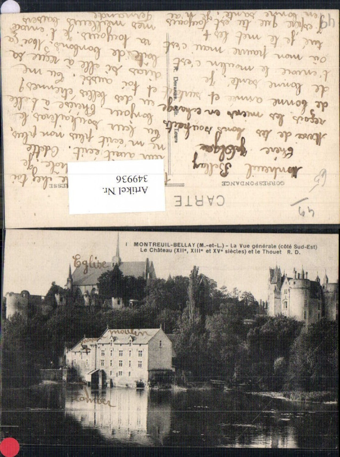 349936,Pays de la Loire Maine-et-Loire Montreuil-Bellay La Vue generale Cote Sud-Est Le Chateau Schloss
