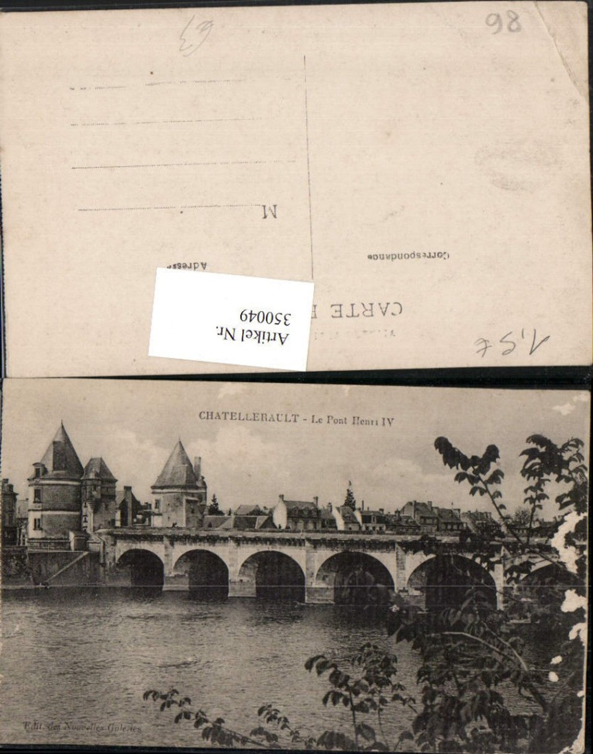 350049,Poitou-Charentes Vienne Chatellerault Le Pont Henri IV Brücke
