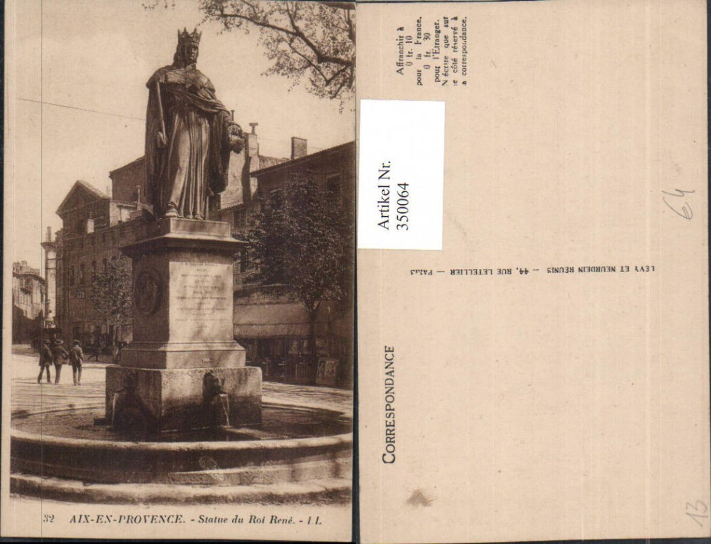 350064,Provence-Alpes-Cote-Azur Bouches-de-Rhone Aix-en-Provence Statue du Roi Rene Denkmal