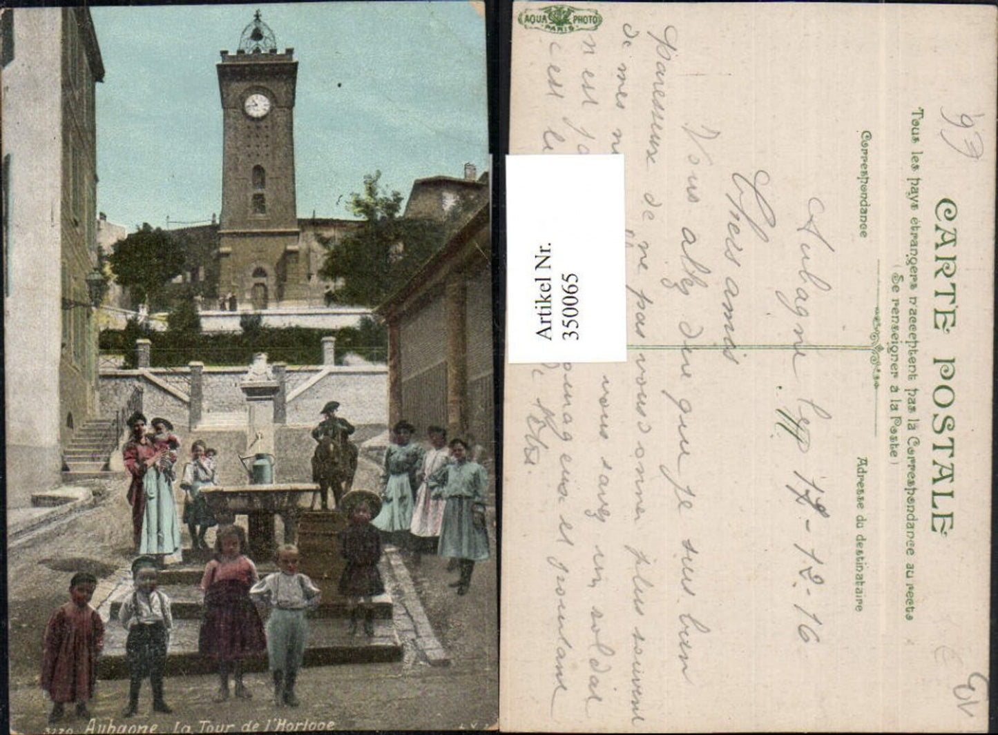 350065,Provence-Alpes-Cote-Azur Bouches-de-Rhone Aubagne La Tour de l'Horloge Uhrturm