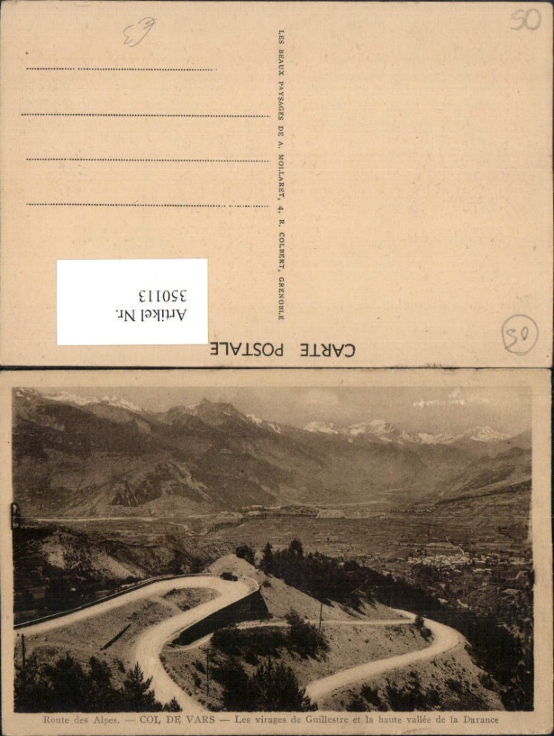 350113,Provence-Alpes-Cote-Azur Hautes-Alpes Col de Vars Straße Bergkulisse