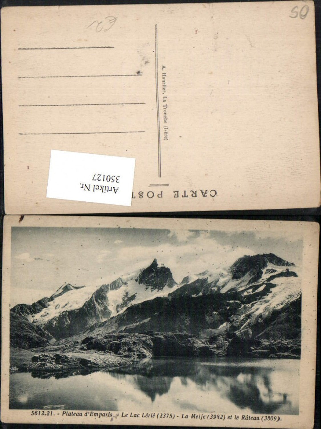 350127,Provence-Alpes-Cote-Azur Hautes-Alpes Plateau Emparis Lac Lerie La Meije et Rateau