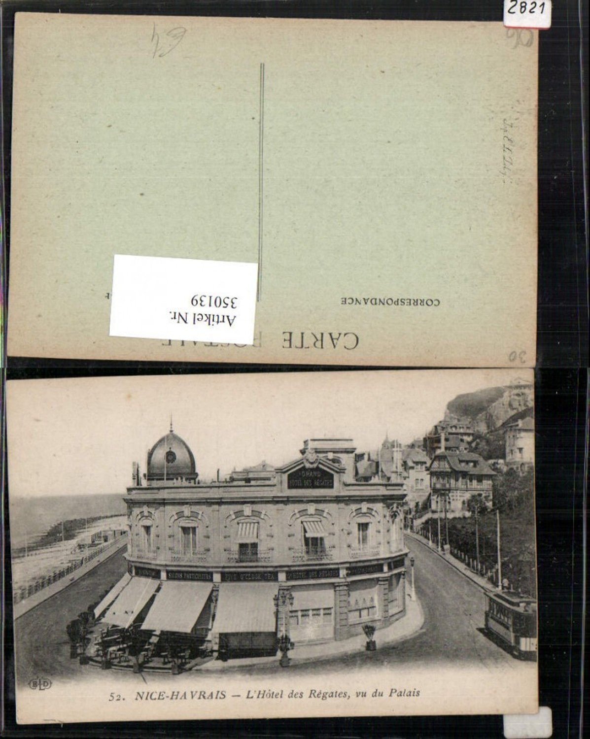 350139,Provence-Alpes-Cote-Azur Alpes-Maritimes Nice Nizza Havrais Hotel des Regates vu du Palais