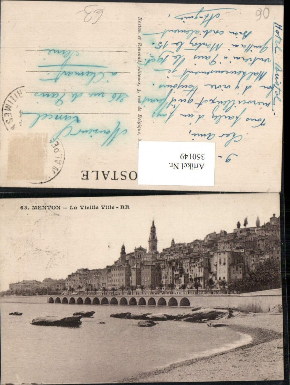 350149,Provence-Alpes-Cote-Azur Alpes-Maritimes Menton La Vieille Ville Teilansicht Strand