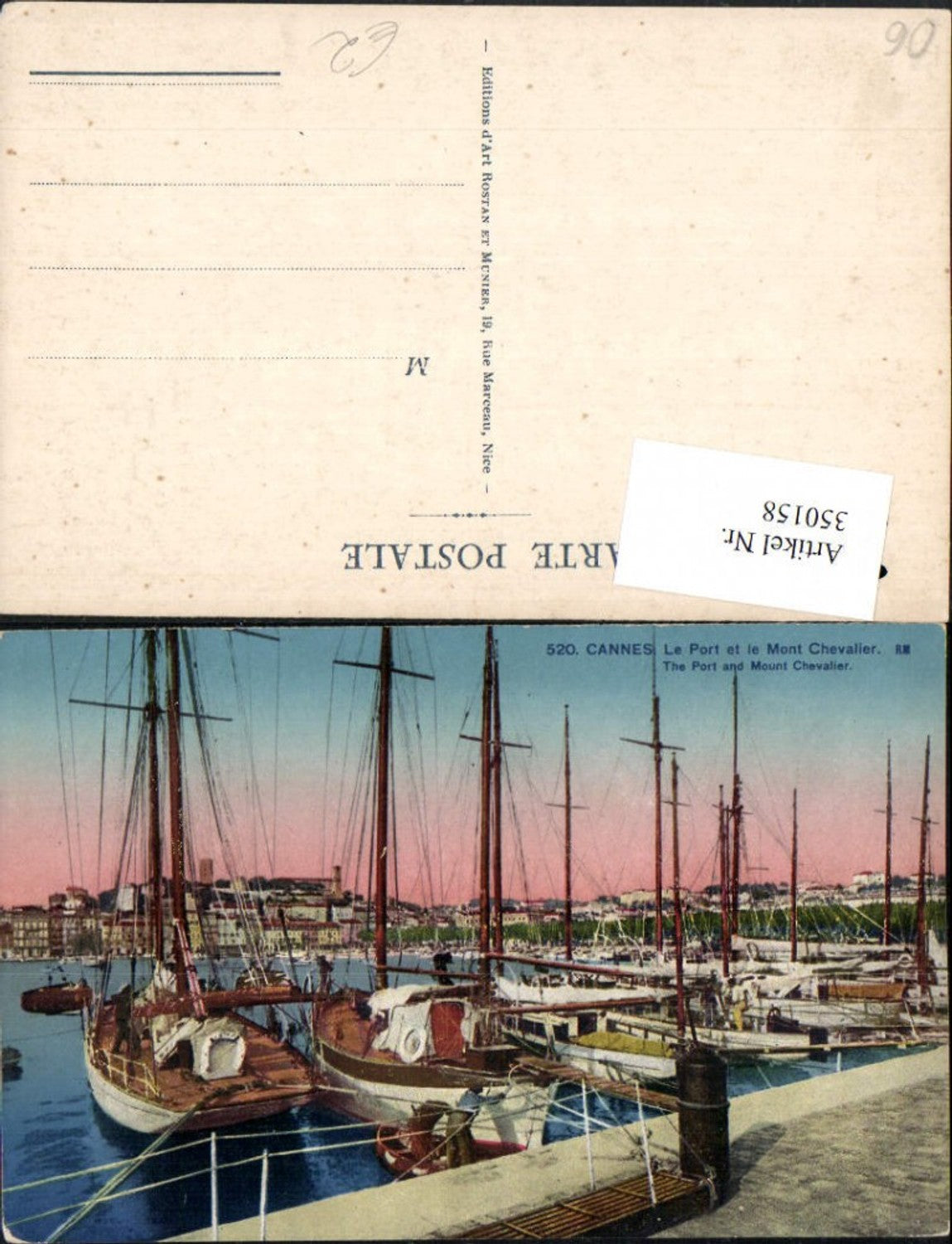 350158,Provence-Alpes-Cote-Azur Alpes-Maritimes Cannes Le Port et Mont Chevalier Hafen Schiffe