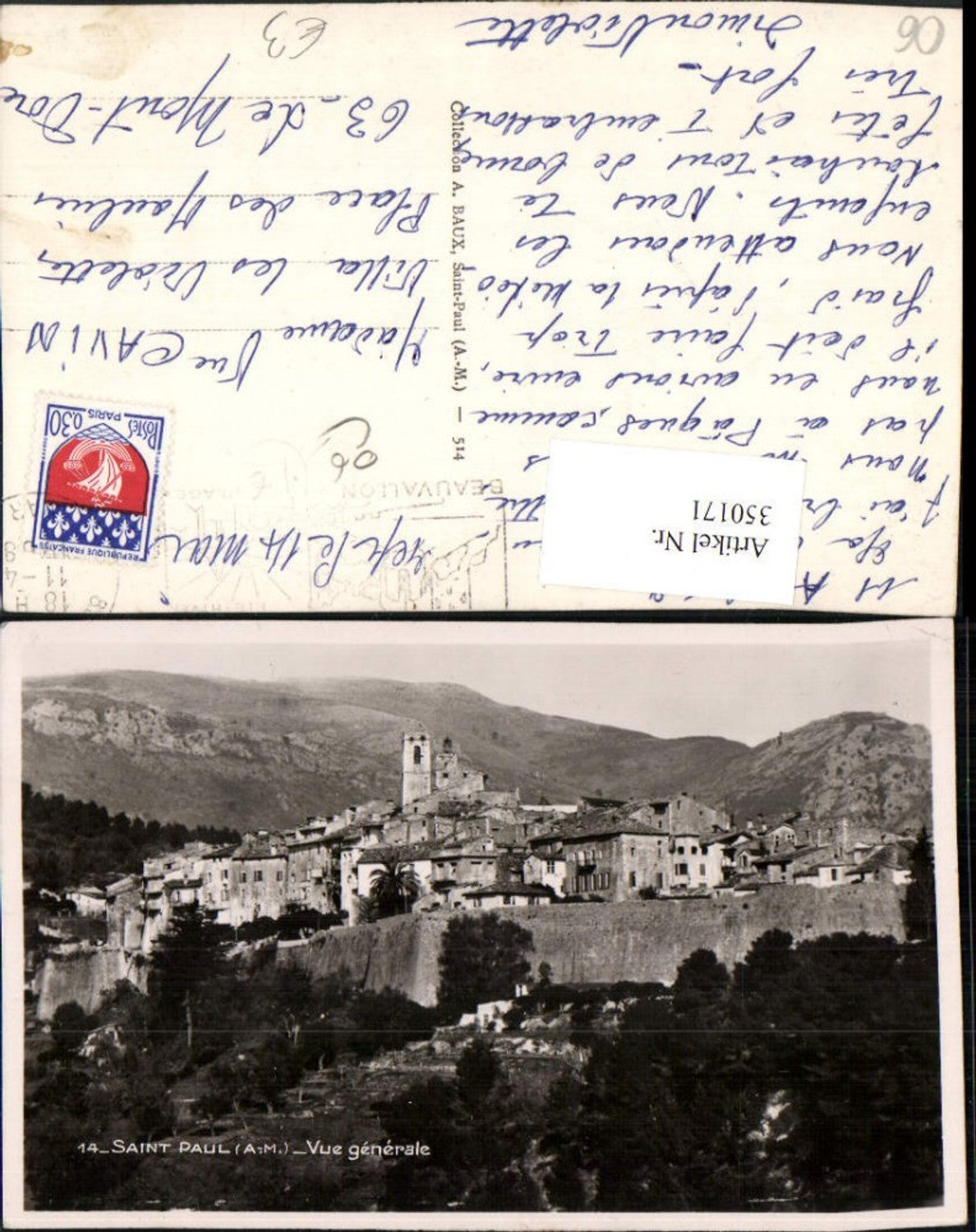 350171,Provence-Alpes-Cote-Azur Alpes-Maritimes Saint Paul Vue generale Totale