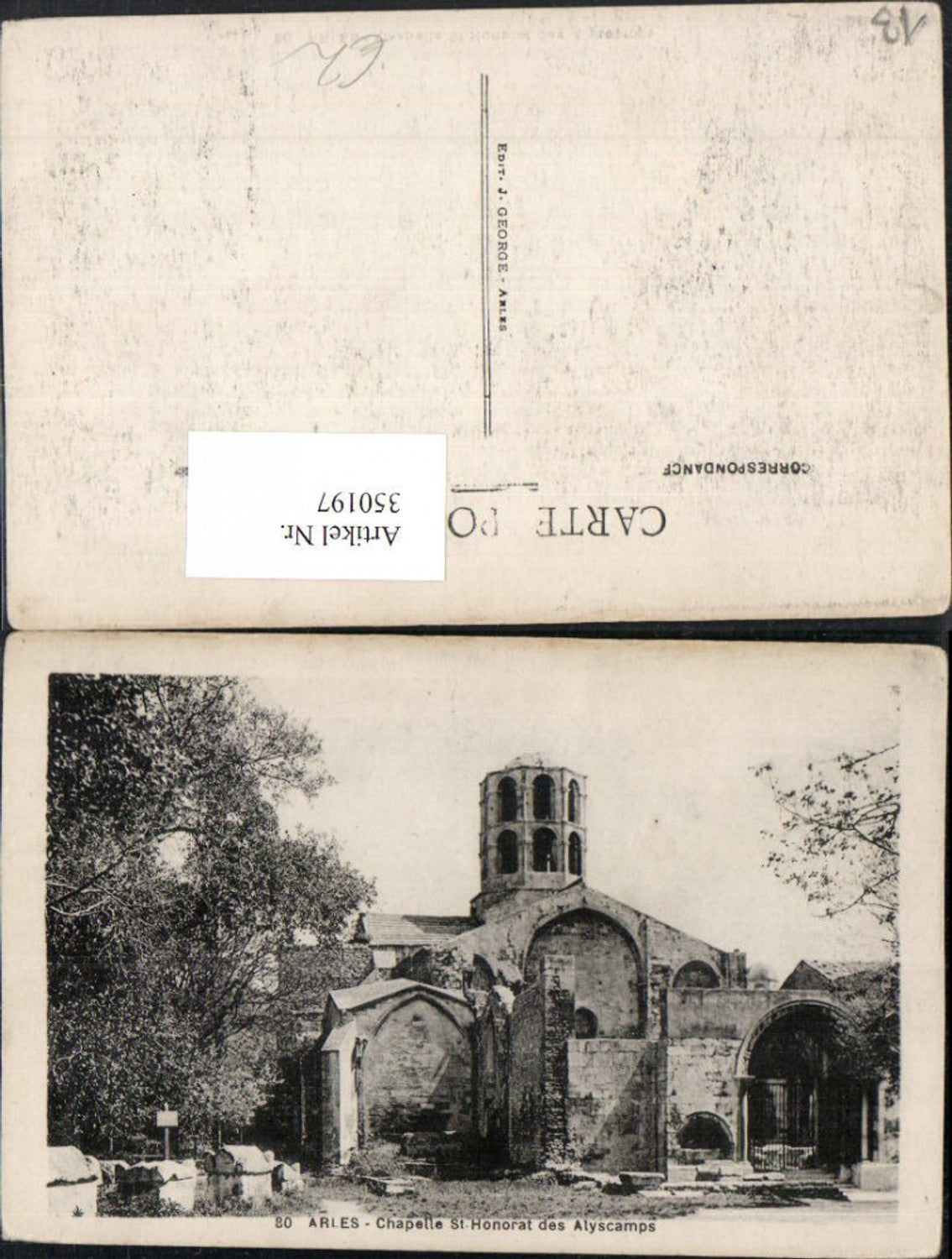 350197,Provence-Alpes-Cote-Azur Bouches-de-Rhone Arles Chapelle St-Honorat Alyscamps Kirche