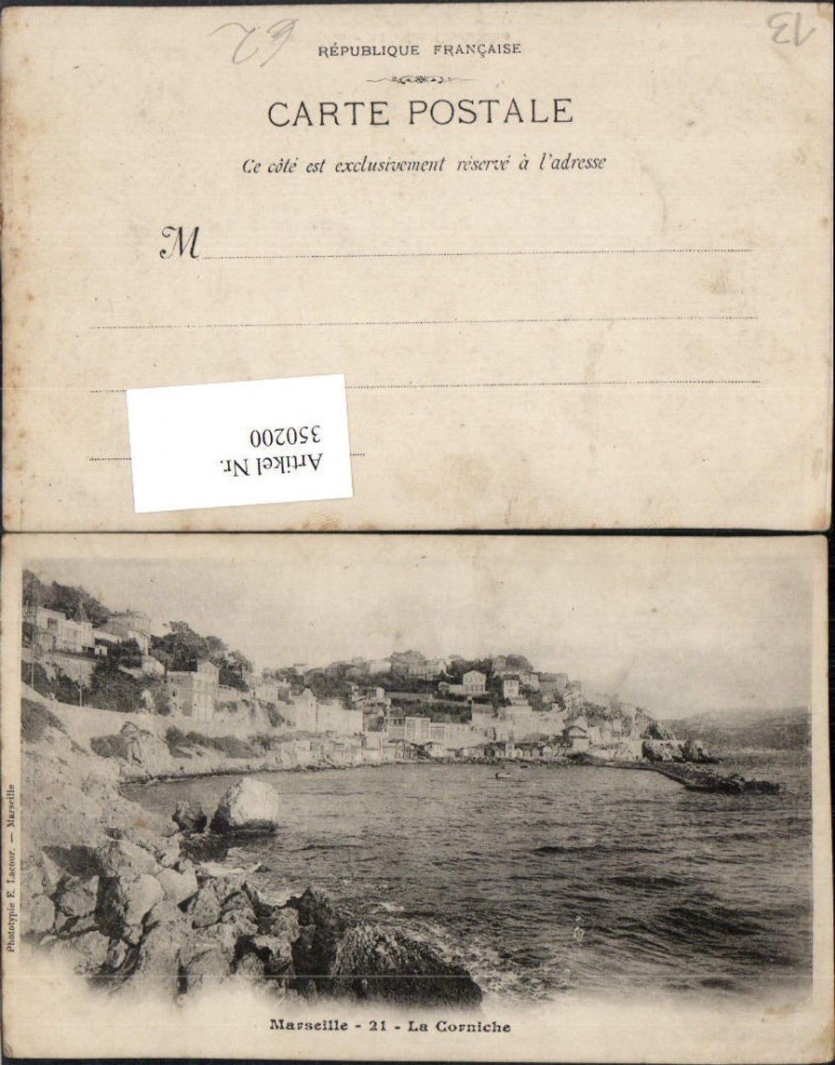 350200,Provence-Alpes-Cote-Azur Bouches-de-Rhone Marseille La Corniche Teilansicht Küste