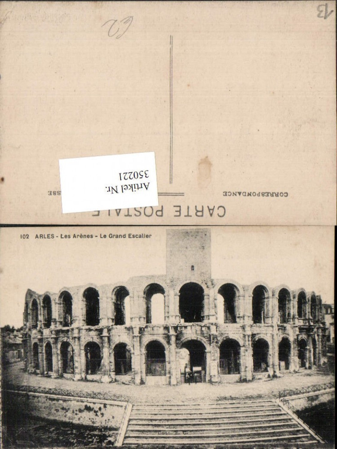 350221,Provence-Alpes-Cote-Azur Bouches-de-Rhone Arles Les Arenes Le Grand Escalier Arena
