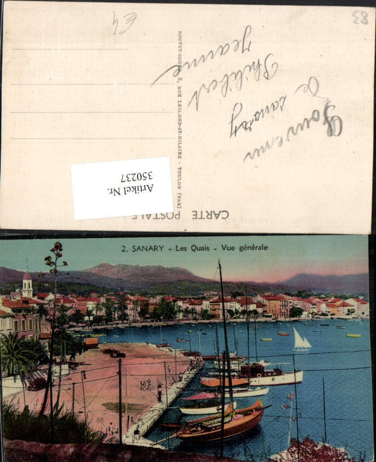 350237,Provence-Alpes-Cote-Azur Var Sanary Les Quais Vue generale Totale Segelboote
