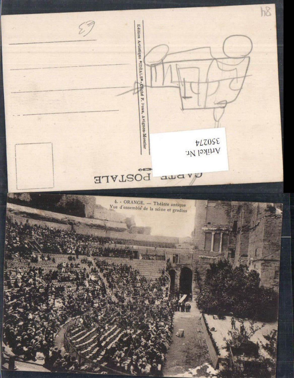 350274,Provence-Alpes-Cote-Azur Vaucluse Orange Theatre antique Ensemble de la scene et gradins