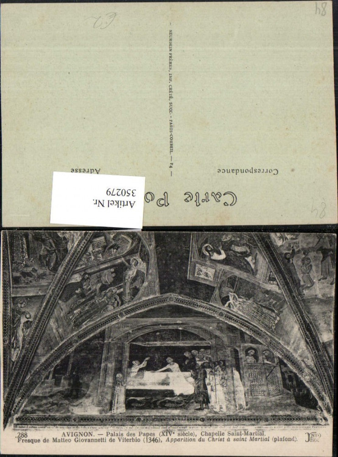 350279,Provence-Alpes-Cote-Azur Vaucluse Avignon Palais des Papes Chapelle Saint-Martial Fresque