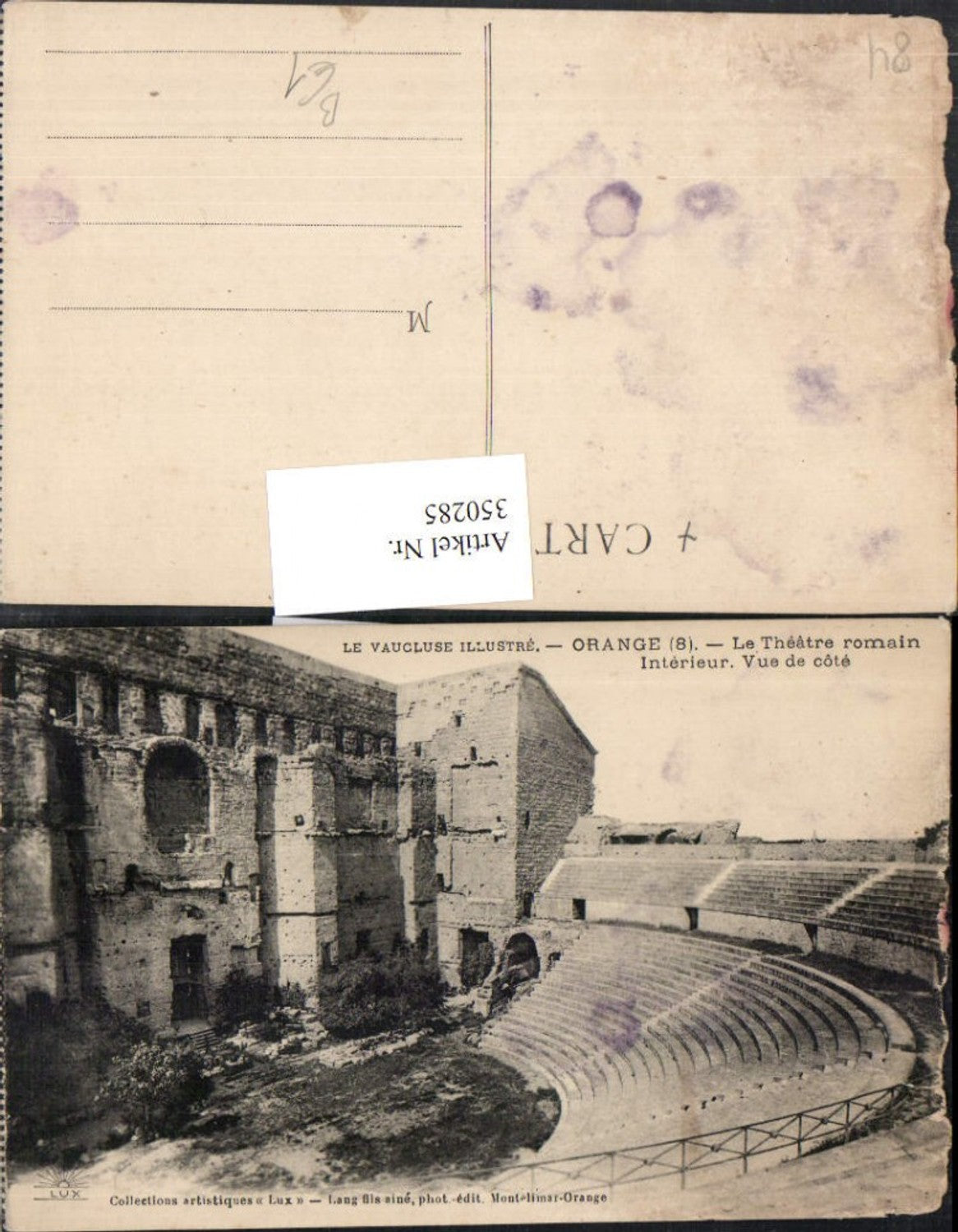 350285,Provence-Alpes-Cote-Azur Vaucluse Orange Le Theatre romain Interieur Amphitheater
