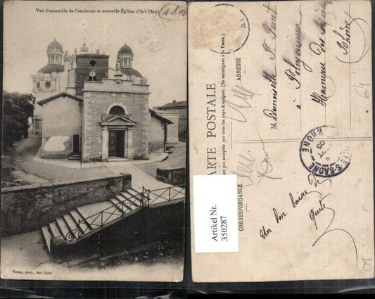 350287,Rhone-Alpes Ain Ars Vue de l'ancienne et nouvelle Eglises Kirche