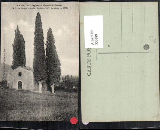 350289,Rhone-Alpes Drome Nyons Chapelle de Chausan Kapelle