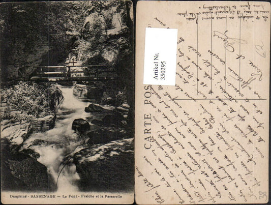 350295,Rhone-Alpes Isere Dauphine Sassenage La Font Fraiche et la Passerelle Brücke