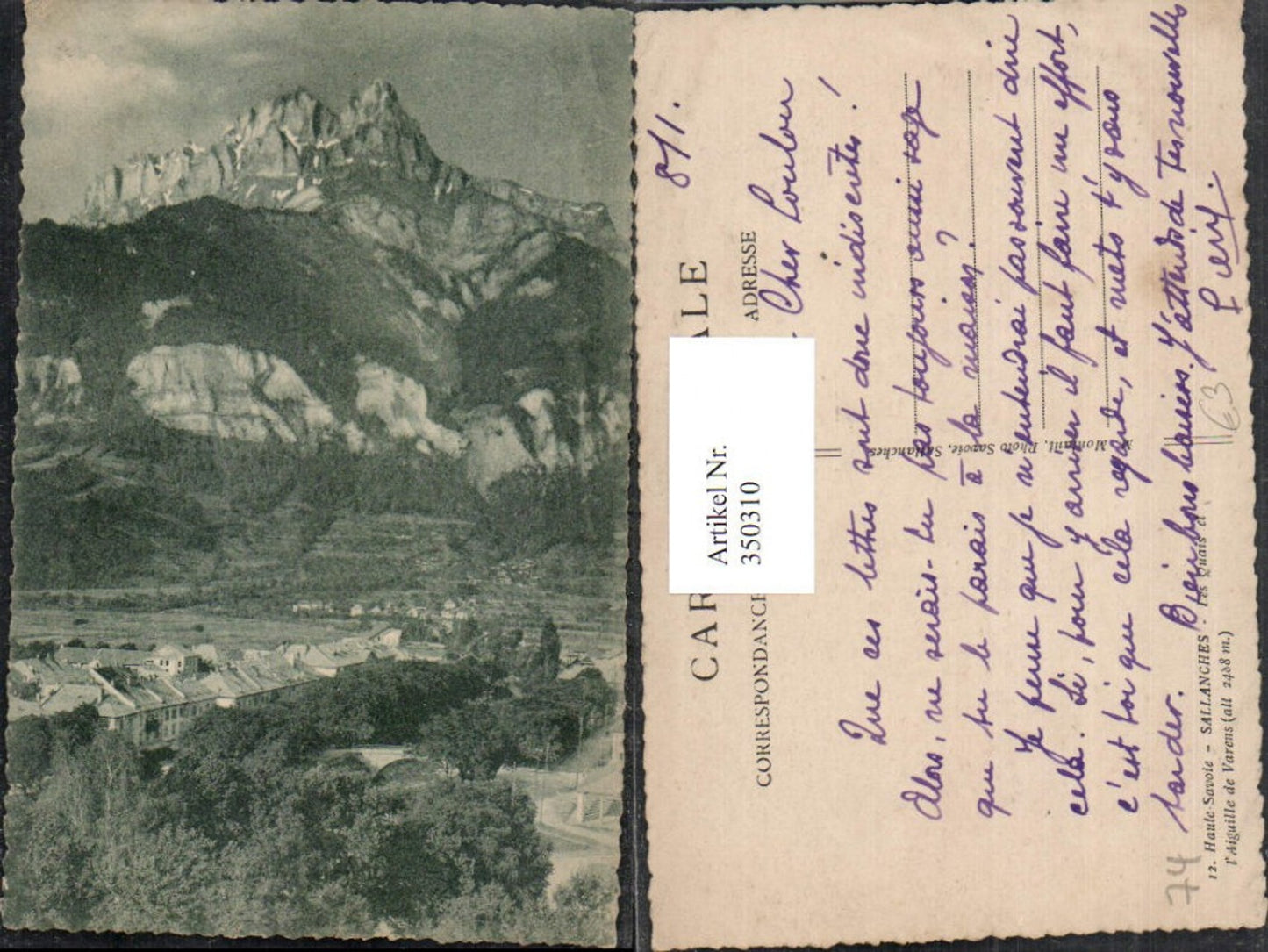 350310,Rhone-Alpes Haute-Savoie Sallanches Les Quais et l'Aiguille de Varens Bergkulisse