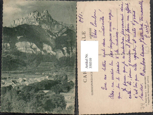 350310,Rhone-Alpes Haute-Savoie Sallanches Les Quais et l'Aiguille de Varens Bergkulisse