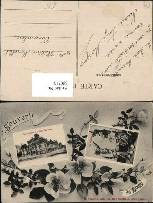 350313,Rhone-Alpes Ain Bourg Grenette et Salle des Fetes Rigodon Tracht Mehrbildkarte