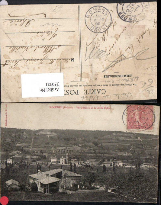 350321,Rhone-Alpes Drome St-Michel Vue generale et la vieille Eglise Teilansicht