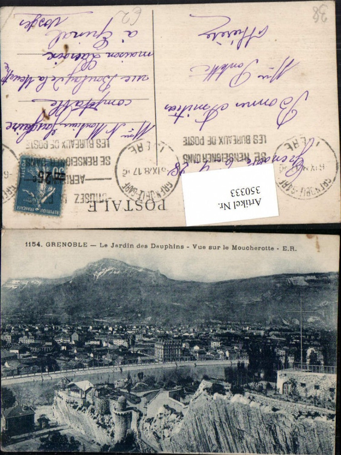 350333,Rhone-Alpes Isere Grenoble Jardin des Dauphins Vue sur le Moucherotte Totale