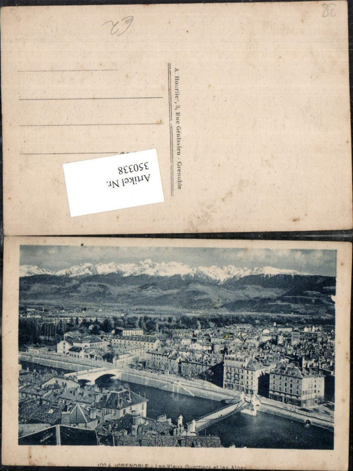350338,Rhone-Alpes Isere Grenoble Les Vieux Quartiers et les Alpes Teilansicht