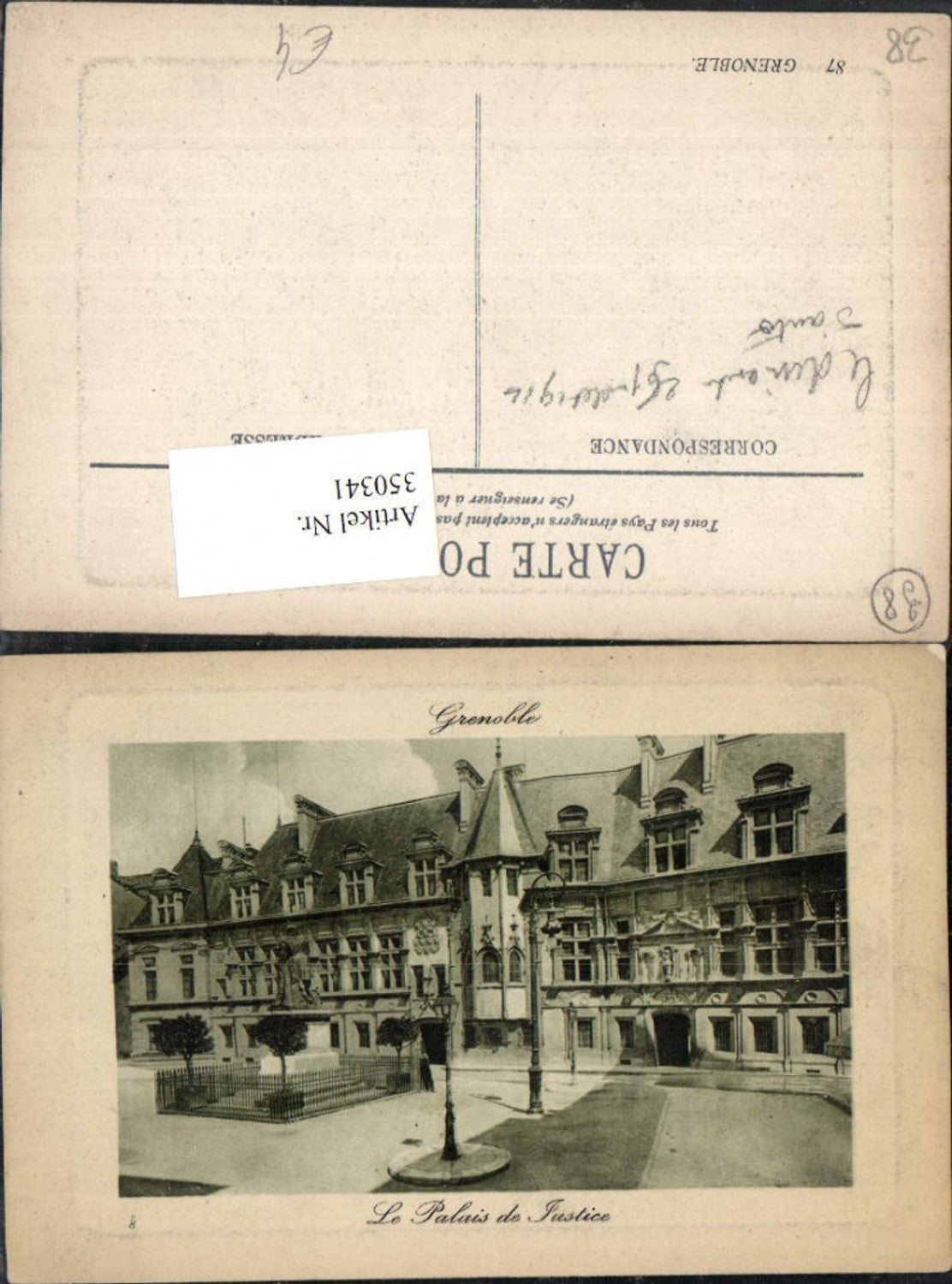 350341,Rhone-Alpes Isere Grenoble Le Palais de Justice Justizpalast