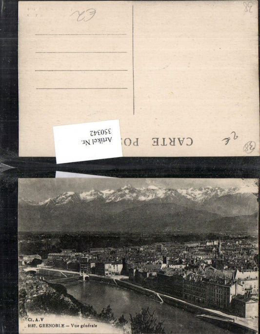 350342,Rhone-Alpes Isere Grenoble Vue generale Totale Bergkulisse
