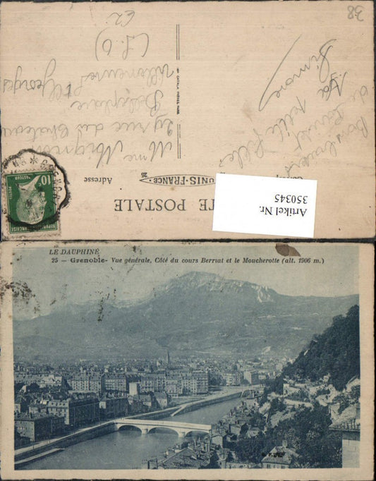 350345,Rhone-Alpes Isere Grenoble Vue generale et le Moucherotte Totale Bergkulisse