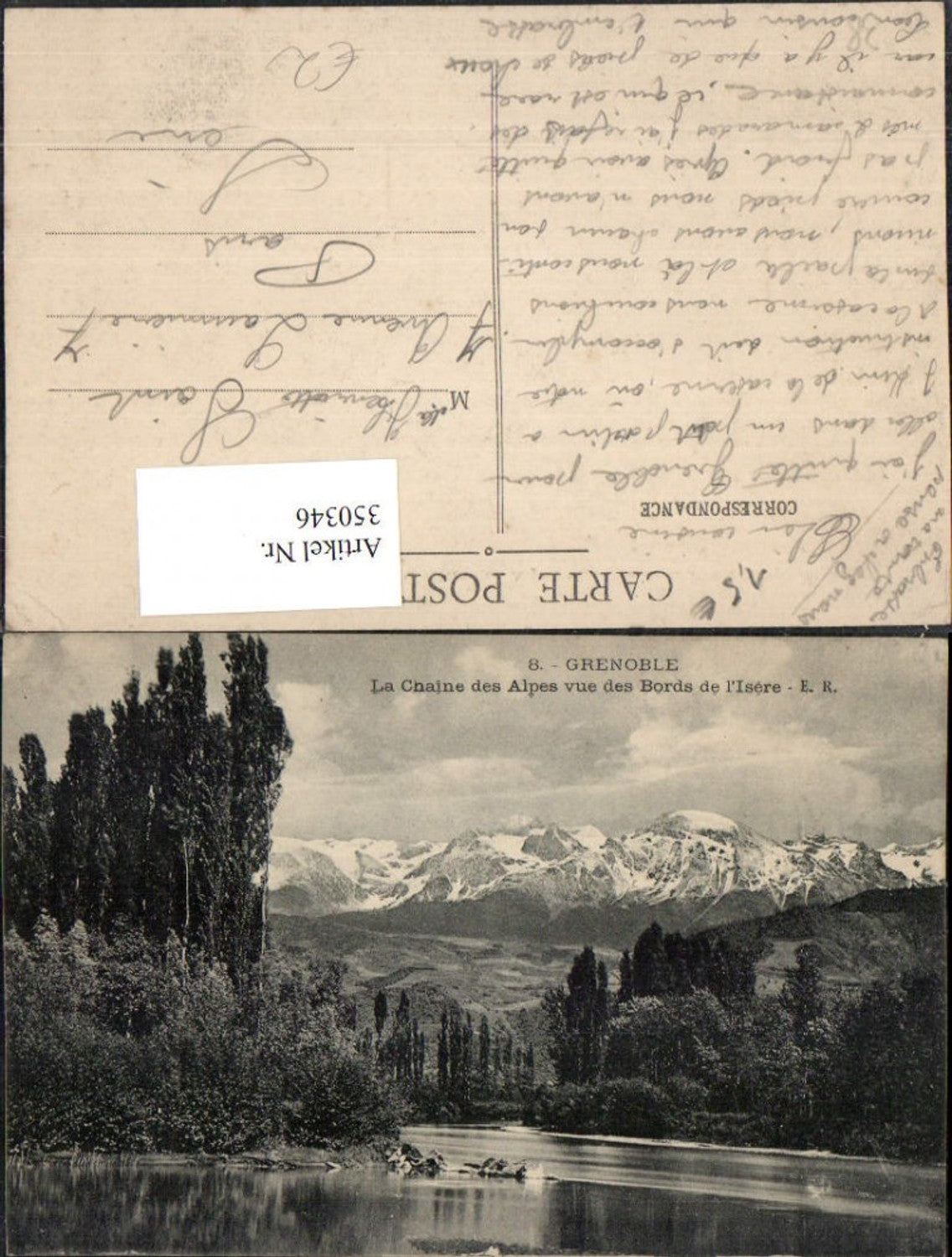 350346,Rhone-Alpes Isere Grenoble Chaine des Alpes vue des Bords Isere Bergkulisse