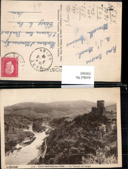 350365,Rhone-Alpes Isere Loire Saint-Maurice-sur-Loire Les tours et les Gorges Turm