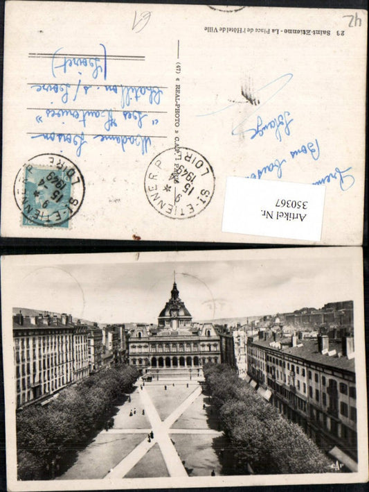 350367,Rhone-Alpes Isere Loire Saint-Etienne La Place de l'Hotel de Ville Rathaus