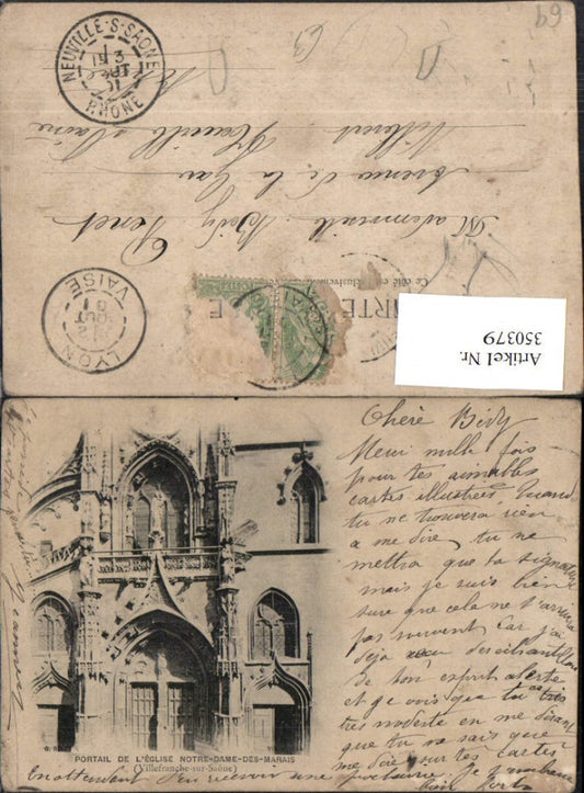 350379,Rhone-Alpes Isere Rhone Villefranche-sur-Saone Portail Eglise Notre-Dame-des-Marais Kirche