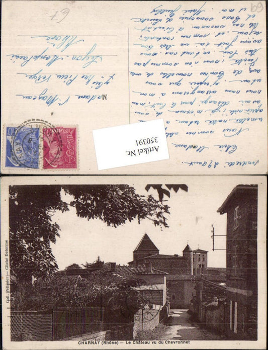 350391,Rhone-Alpes Isere Rhone Charnay Le Chateau vu du Chevronnet Schloss