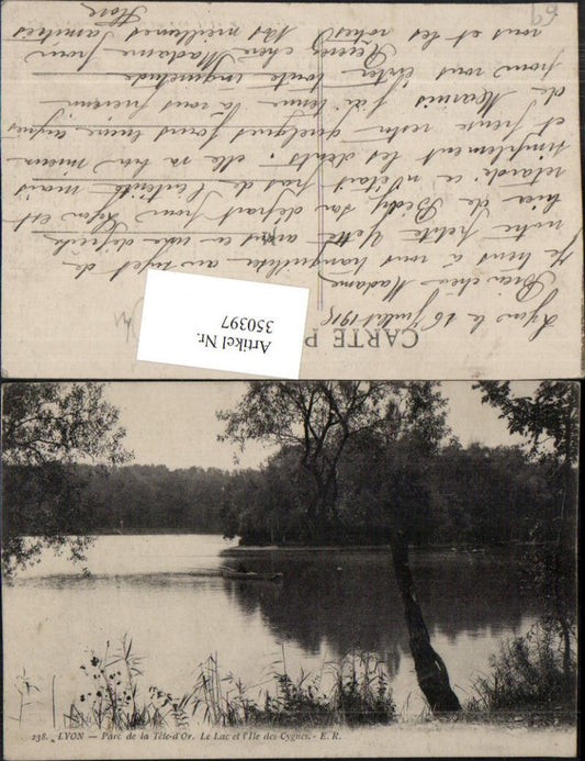 350397,Rhone-Alpes Isere Rhone Lyon Parc de la Tete d'Or Le Lac et l'Ile des Cygnes