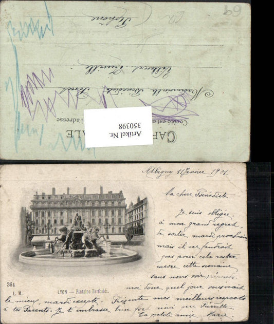 350398,Rhone-Alpes Isere Rhone Lyon Fontaine Bartholdi Brunnen