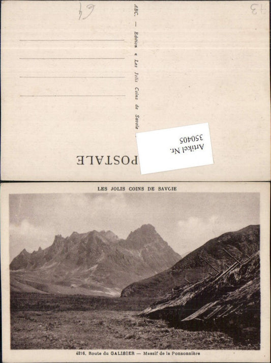 350405,Rhone-Alpes Isere Savoie Route du Galibier Massif de la Ponsonniere Bergkulisse
