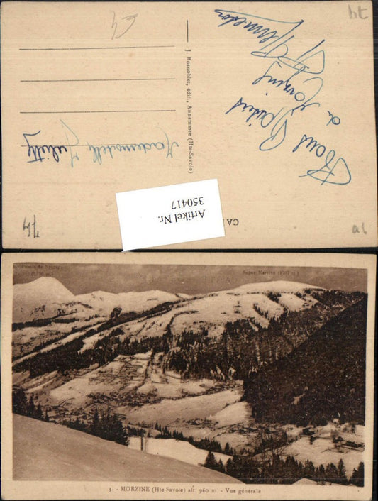 350417,Rhone-Alpes Isere Haute-Savoie Morzine Vue generale Totale Bergkulisse Winterbild