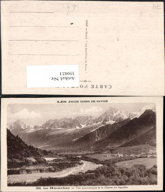 350421,Rhone-Alpes Isere Haute-Savoie Houches Vue panoramique et la Chaine Aiguilles Bergkulisse