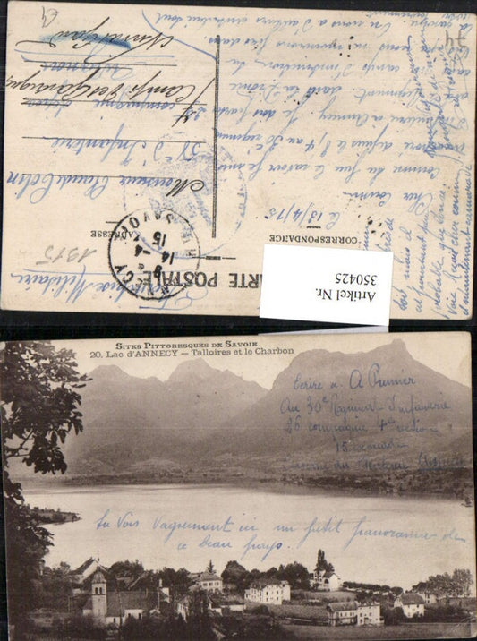 350425,Rhone-Alpes Isere Haute-Savoie Lac d'Annecy Talloires et le Charbon See Bergkulisse