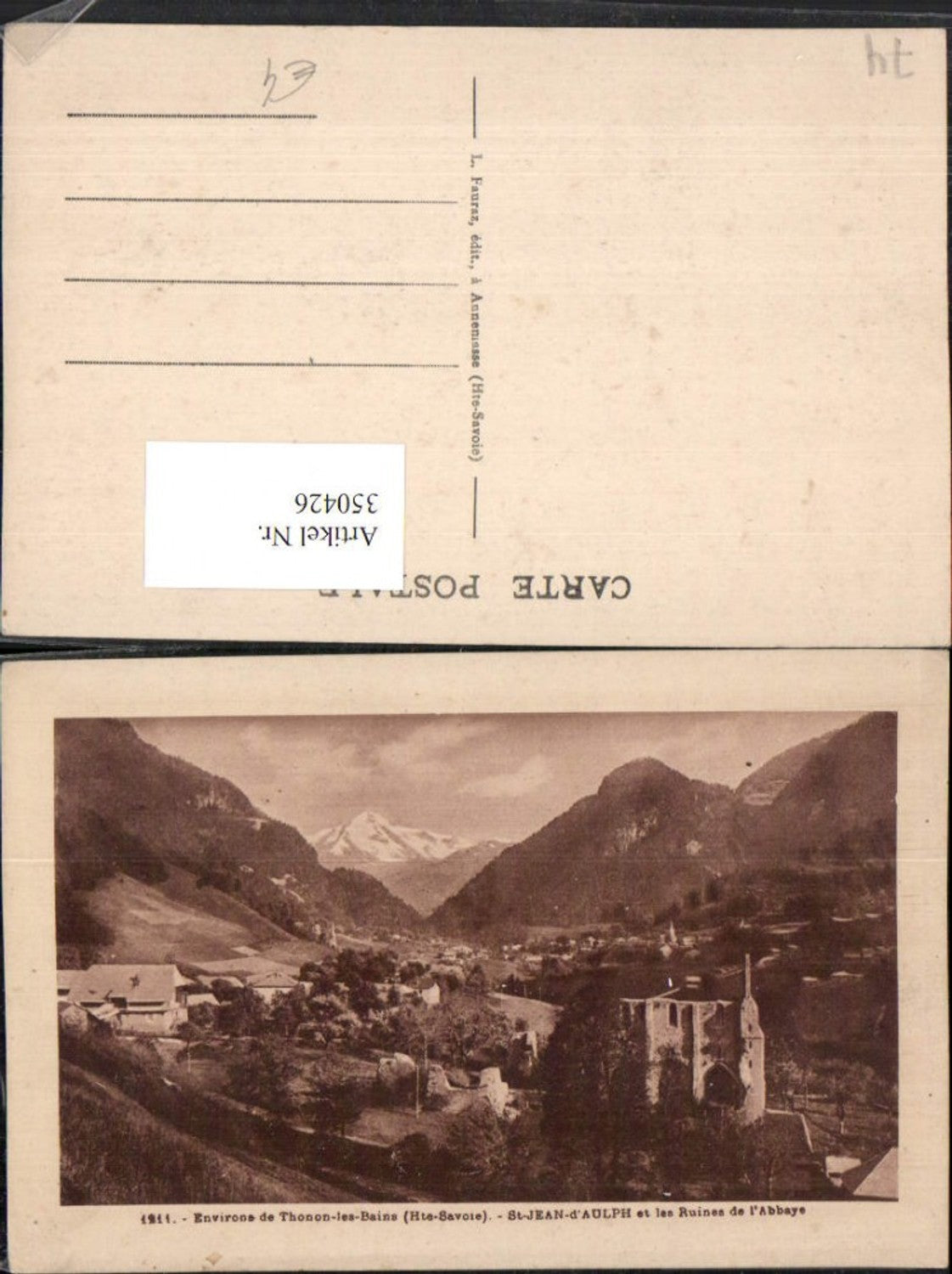 350426,Rhone-Alpes Isere Haute-Savoie Thonon-les-Bains St-Jean-d'Aulph et Ruines de Abbaye