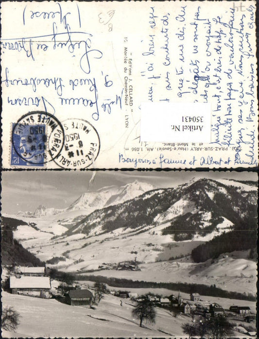 350431,Rhone-Alpes Isere Haute-Savoie Praz-sur-Arly et le Mont-Blanc Totale Bergkulisse Winterbild