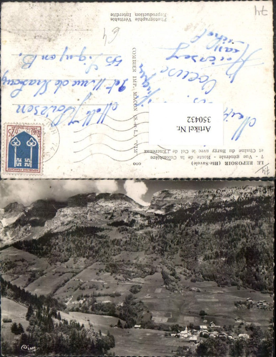 350432,Rhone-Alpes Isere Haute-Savoie Reposoir Vue generale Totale Bergkulisse