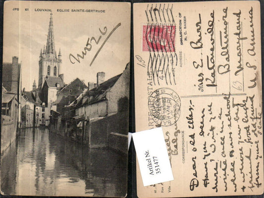 351477,Louvain Eglise Sainte-Gertrude canal church tower