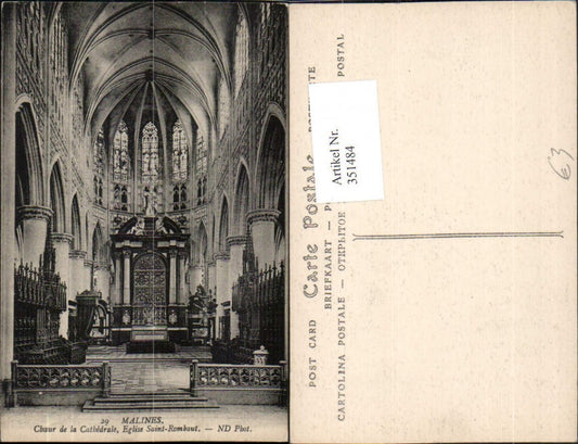 351484,Malines Eglise Saint-Rombaut Choeur de la Cathedrale church choir stalls