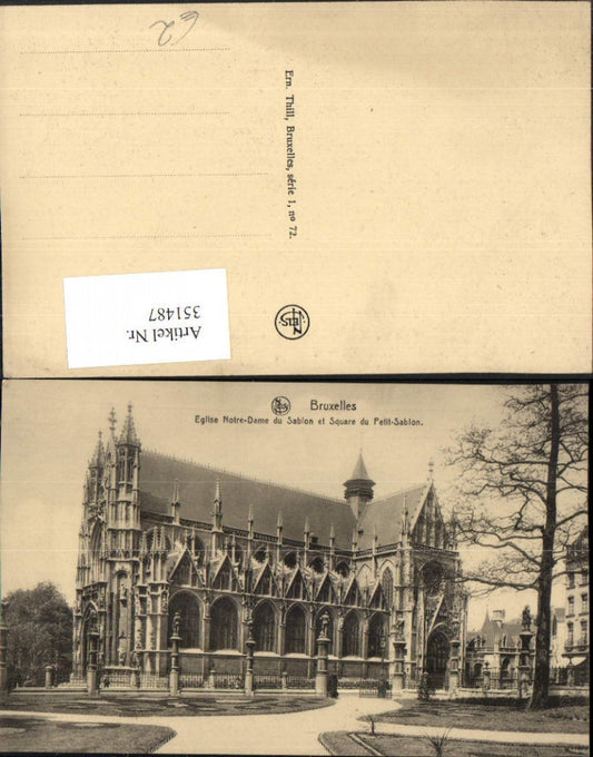 351487,Bruxelles Brussels Eglise Notre-Dame du Sablon and Square du Petit-Sablon church