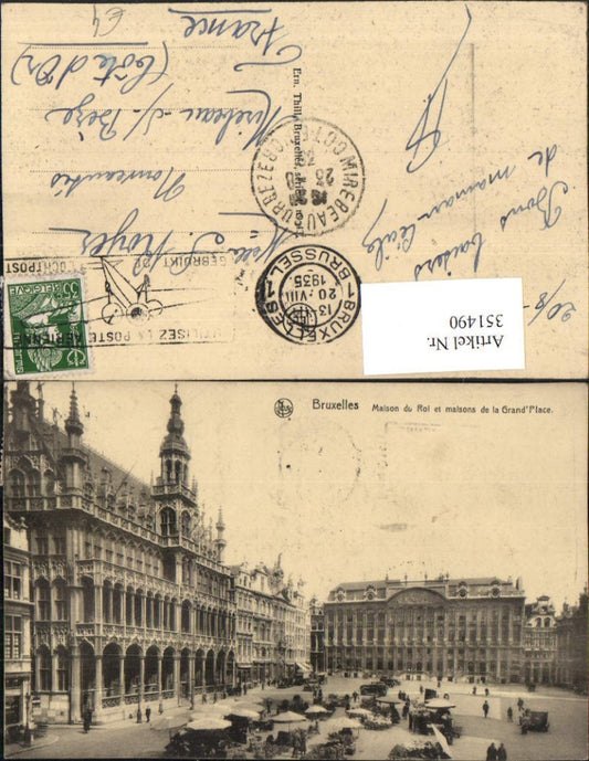 351490,Bruxelles Brussels Maison du Roi and malsons de la Grand Place market