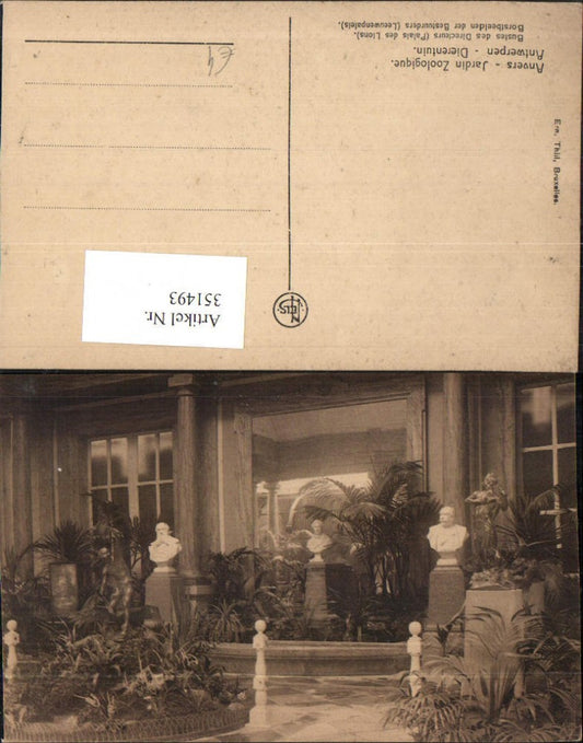 351493,Anvers Antwerp Jardin Zoologique garden busts