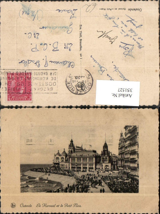 351527, Ostend Le Kursaal et le Petit Nice Coast Embossed Passepartout